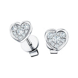 Diamond Cluster Heart Earrings 0.20ct G/SI Quality 18k White Gold - All Diamond