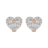 Diamond Cluster Heart Earrings 0.70ct G/SI 18k Rose Gold - All Diamond