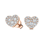 Diamond Cluster Heart Earrings 0.70ct G/SI 18k Rose Gold - All Diamond