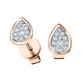 Diamond Cluster Pear Earrings 0.20ct G/SI Quality 18k Rose Gold - All Diamond