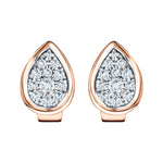 Diamond Cluster Pear Earrings 0.20ct G/SI Quality 18k Rose Gold - All Diamond