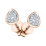 Diamond Cluster Pear Earrings 0.20ct G/SI Quality 18k Rose Gold - All Diamond
