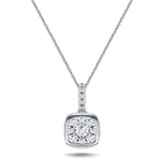 Diamond Cluster Pendant Necklace 0.25ct G/SI 18k White Gold 7.2mm - All Diamond