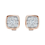 Diamond Cluster Square Earrings 0.20ct G/SI Quality 18k Rose Gold - All Diamond