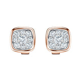 Diamond Cluster Square Earrings 0.20ct G/SI Quality 18k Rose Gold - All Diamond