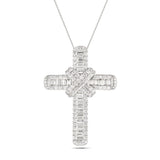 Diamond Cross Baguette & Round Diamonds 7.15ct In 18k White Gold - All Diamond