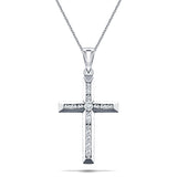 Diamond Cross Necklace with 0.50ct G/SI Diamonds in 9K White Gold - All Diamond