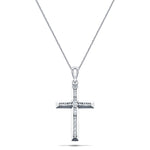 Diamond Cross Necklace with 0.50ct G/SI Diamonds in 9K White Gold - All Diamond