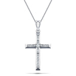 Diamond Cross Necklace with 1.00ct G/SI Diamonds in 18K White Gold - All Diamond
