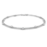Diamond Double Chain Bracelet 0.15ct G/SI 18k White Gold - All Diamond
