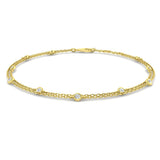 Diamond Double Chain Bracelet 0.15ct G/SI 18k Yellow Gold - All Diamond