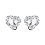Diamond Heart Earrings 0.33ct G/SI Quality in 18k White Gold - All Diamond