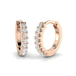 Diamond Huggie Hoop Earrings 0.08ct G/SI Quality in 9k Rose Gold - All Diamond