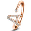 Diamond Initial 'A' Ring 0.10ct Premium Quality in 18k Rose Gold