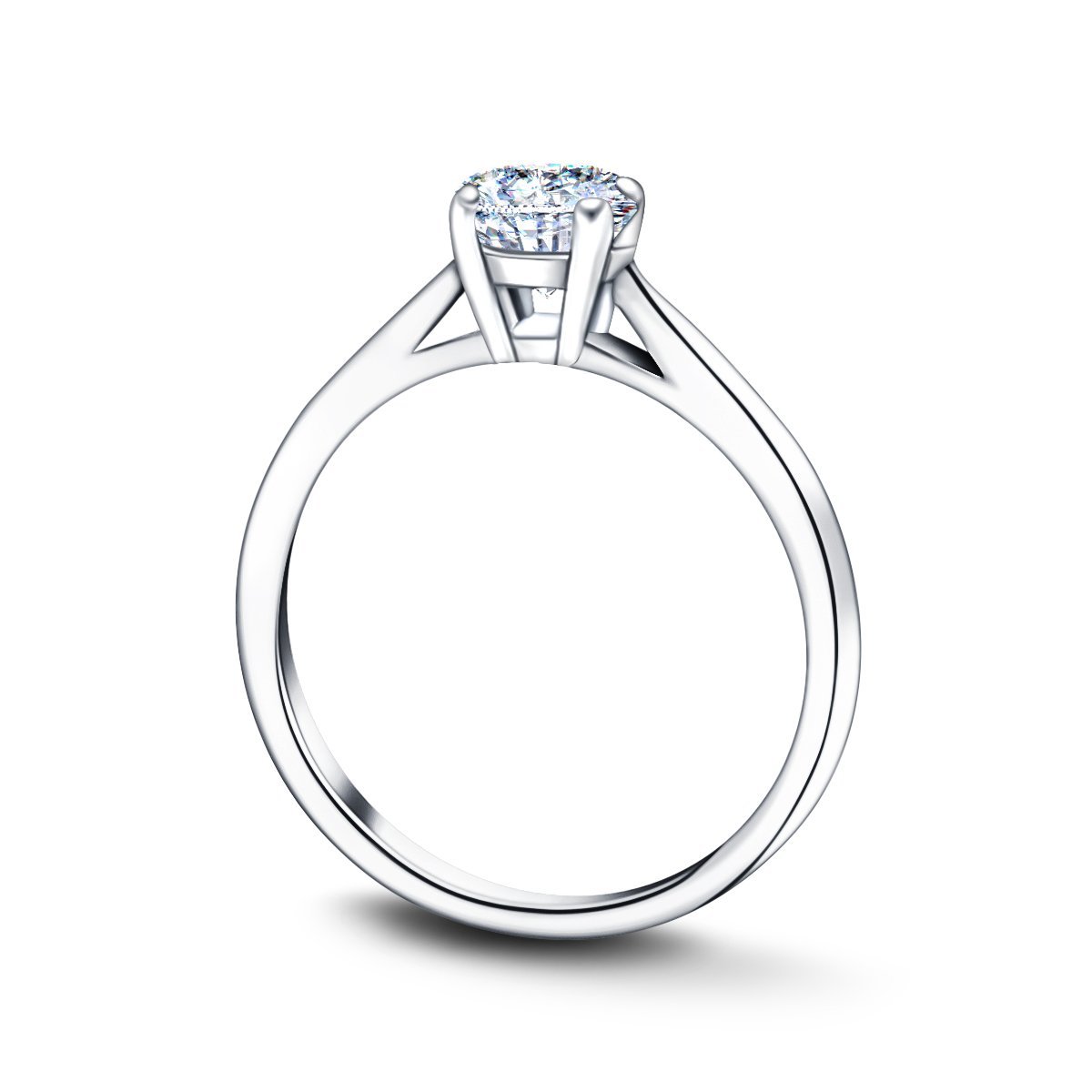Diamond Solitaire Engagement Ring 0.90ct G/SI Quality 18k White Gold - All Diamond