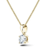 Diamond Solitaire Necklace 0.10ct G/SI in 18k Yellow Gold - All Diamond