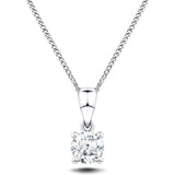 Diamond Solitaire Necklace 0.20ct G/SI in 18k White Gold - All Diamond
