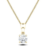 Diamond Solitaire Necklace 0.35ct G/SI in 18k Yellow Gold - All Diamond