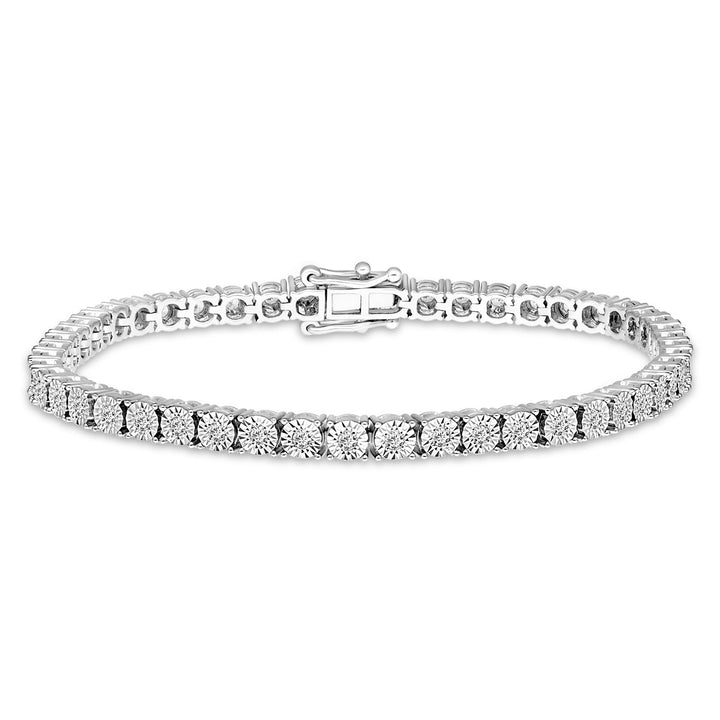 Diamond Tennis Bracelet 7.50ct Look G/SI Quality Set in Silver