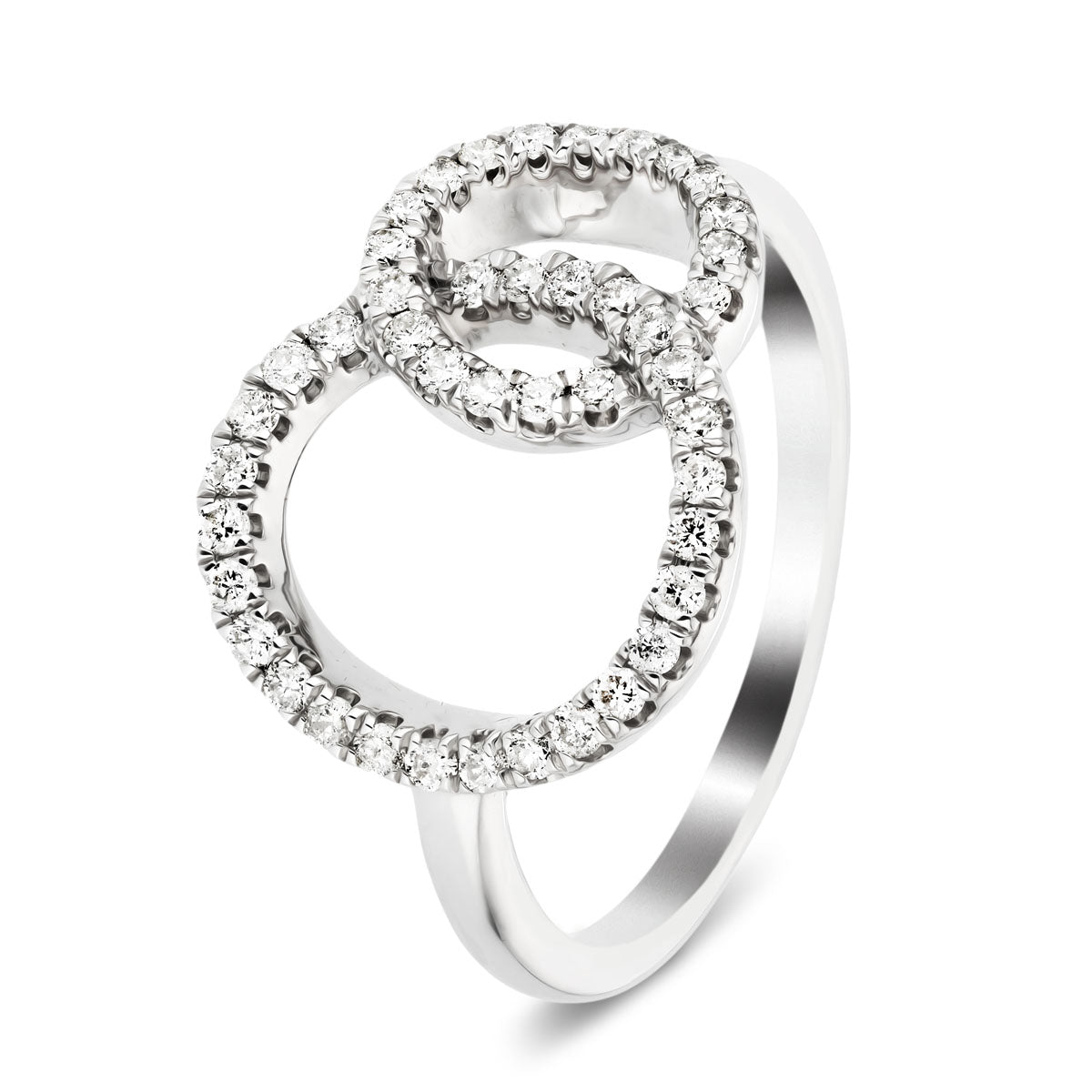 Double Diamond Circle Life Ring 0.40ct G/SI Quality 9k White Gold - All Diamond
