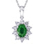 Emerald 1.15ct & 1.00ct G/SI Diamond Necklace in 18k White Gold - All Diamond