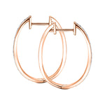 Fancy Diamond Grain Set Hoop Earrings 0.25ct G/SI 9k Rose Gold - All Diamond