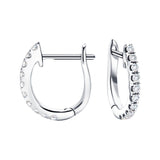 Fancy Diamond Hoop Earrings 0.20ct G/SI Quality in 18k White Gold - All Diamond