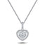 Halo Cluster Heart Necklace 0.40ct G/SI Diamond in 18K White Gold