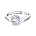 Halo Diamond Engagement Ring with 0.65ct G/SI in 18k White Gold - All Diamond