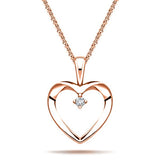 Heart Pendant 0.02ct Diamond 9K Rose Gold - All Diamond