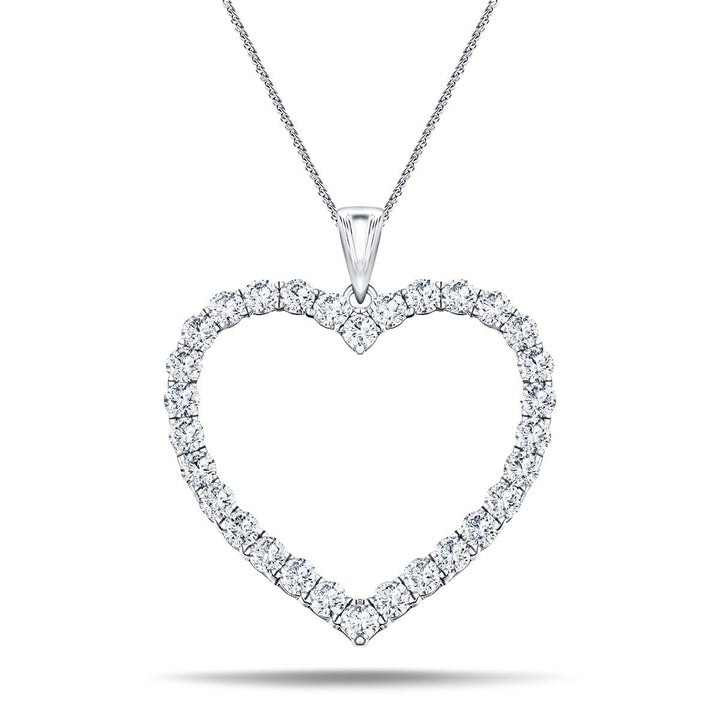 Heart Shape 3.00ct Diamond Pendant in 18K White Gold