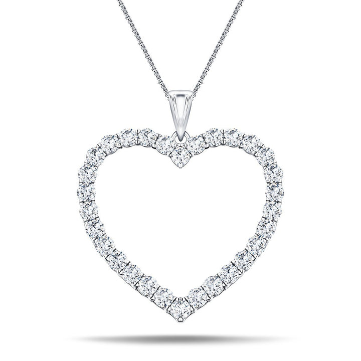 Heart Shape 4.30ct Diamond Pendant in 18K White Gold