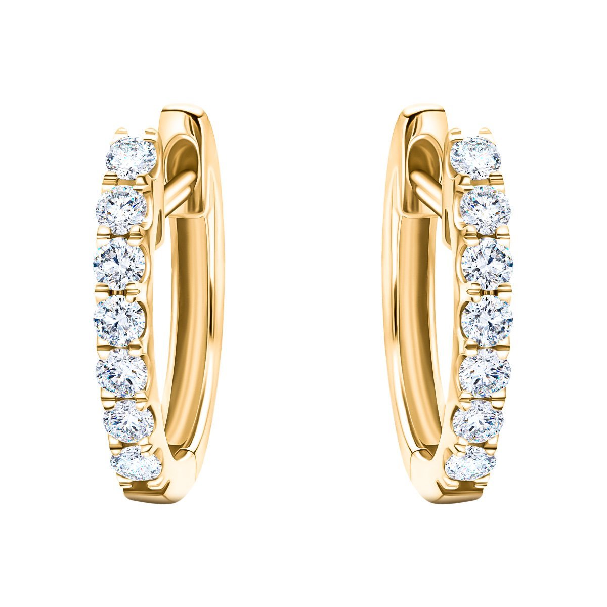 Hoop Diamond Earrings 0.30ct G/SI Quality in 18k Yellow Gold - All Diamond