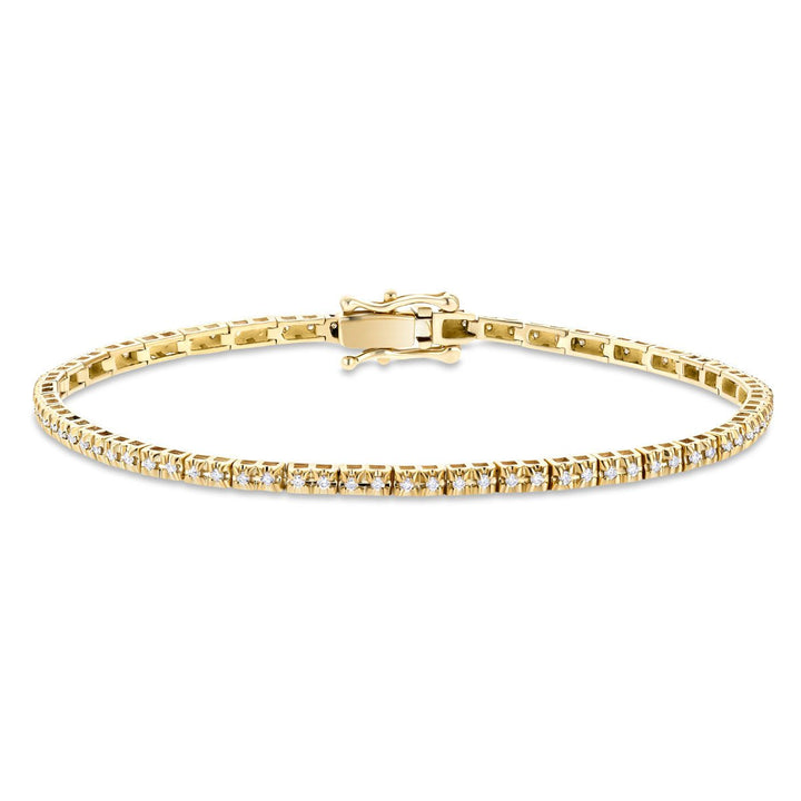 Illusion Diamond Tennis Bracelet 0.50ct G/SI in 9k Yellow Gold