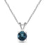 London Blue Topaz Solitaire Necklace Pendant 0.60ct in 9k White Gold 5.0mm