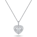 Moveable Diamond Cluster Pendant Necklace 0.65ct 18k Gold 14x18 - All Diamond