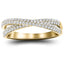 Pave Diamond Half Eternity Crossover Ring 1.00ct G/SI 18k Yellow Gold - All Diamond