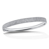 Pave Set Diamond Bangle 2.65ct G/SI Diamond in 18k White Gold - All Diamond