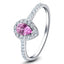Pear Pink Sapphire & Diamond 0.80ct Halo Ring in 18k White Gold