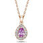 Pear Pink Sapphire & Diamond Pendant Necklace 0.75ct 18k Rose Gold