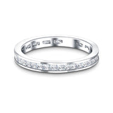 Princess Channel Diamond Full Eternity Ring 0.70ct 18k White Gold - All Diamond