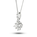 Princess Diamond Illusion Pendant Necklace 0.55ct G/SI 18k White Gold - All Diamond