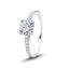 Certified Princess Halo Diamond Engagement Ring with 0.40ct in 18k White Gold