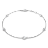 Round Diamond Chain Bracelet 0.20ct G/SI in 18k White Gold - All Diamond