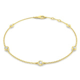 Round Diamond Chain Bracelet 0.20ct G/SI in 18k Yellow Gold - All Diamond