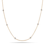 Round Diamond Chain Necklace 0.25ct G/SI 18k Rose Gold 18" - All Diamond