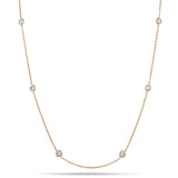 Round Diamond Chain Necklace 0.25ct G/SI 18k Rose Gold 18" - All Diamond