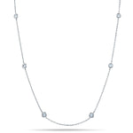 Round Diamond Chain Necklace 0.40ct G/SI 18k White Gold 18" - All Diamond