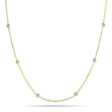 Round Diamond Chain Necklace 0.40ct G/SI 18k Yellow Gold 18" - All Diamond