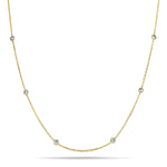 Round Diamond Chain Necklace 0.45ct G/SI 18k Yellow Gold 36" - All Diamond